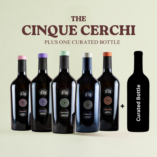 Cinque Cerchi Sardinian wine case with five bottles plus one curated bottle selection from Cantina di Dolianova