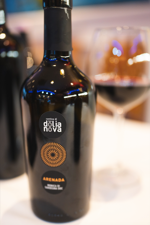 Arenada Monica di Sardegna DOC Sardinian red wine served at the table